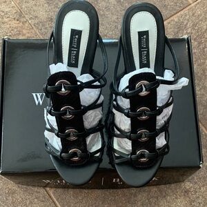 White House Black Market Black Strappy Sandals
